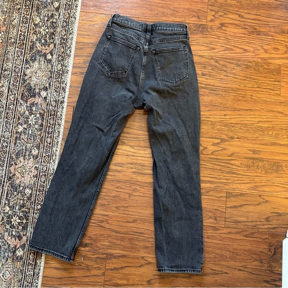 Abercrombie & Fitch Curve Love Ankle Straight Ultra High Rise Black 25/0 - Picture 2 of 5